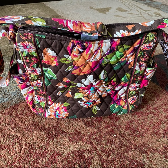 Vera Bradley Brand New Crossbody/Shoulder Bag-Brown/Orange/Green/Pink - Picture 2 of 7